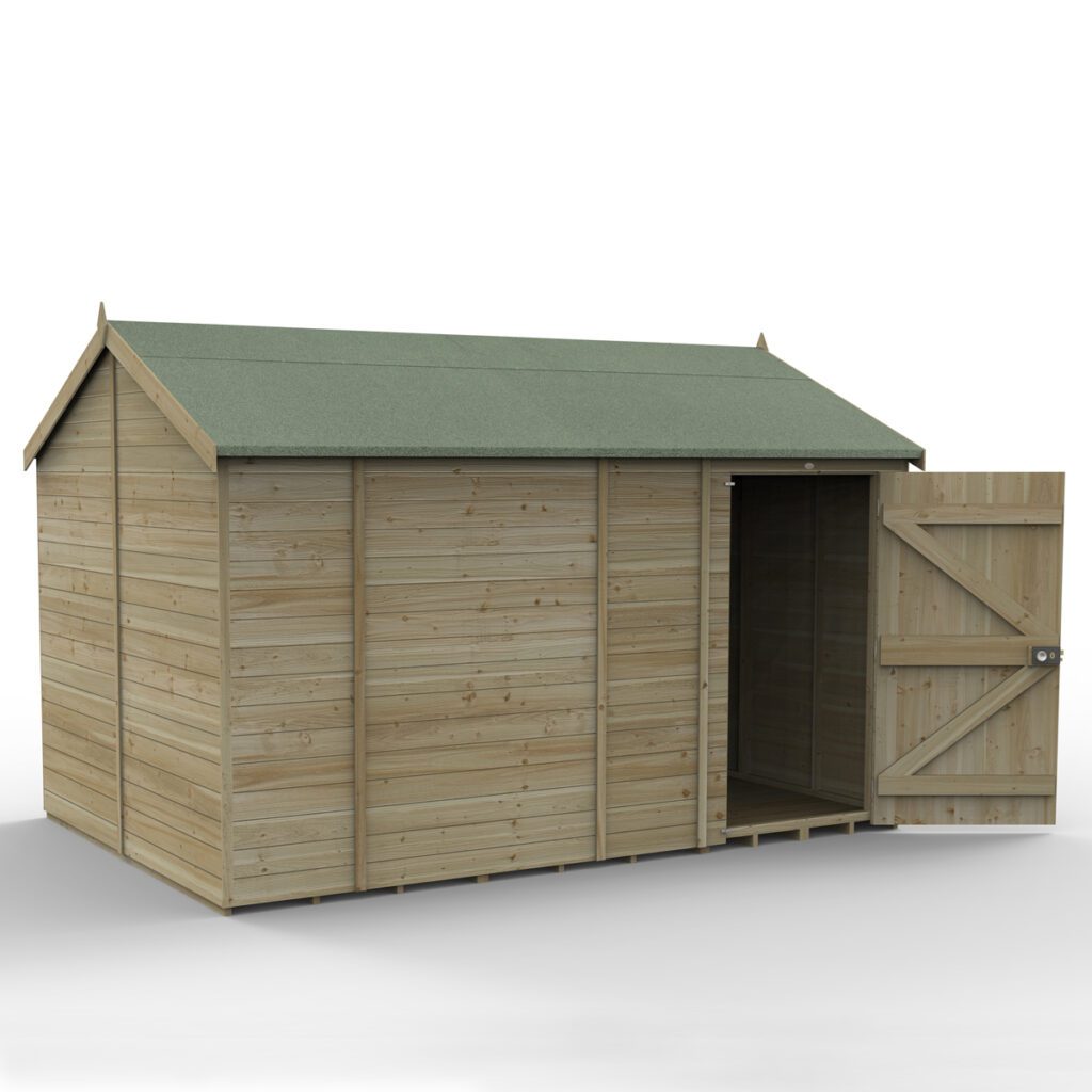 Timberdale 12×8 Reverse Apex Shed No Window with Installation 5013053196137 2